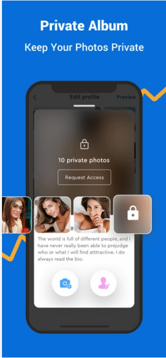 Promotional preview of a private-album access screen