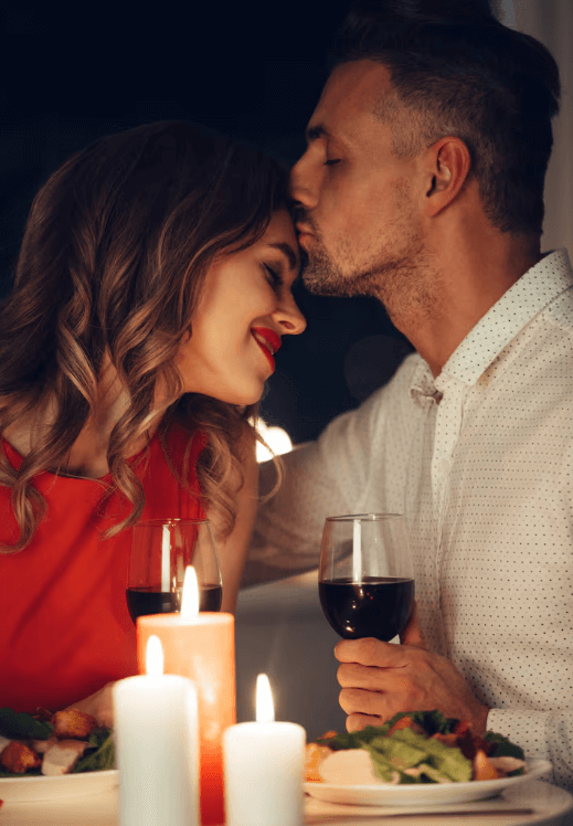Couple sharing a quiet dinner together